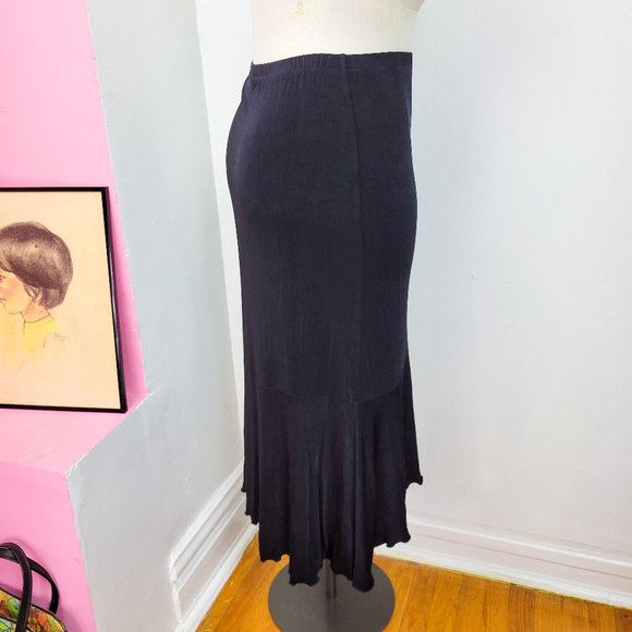 Vintage 90s/Y2K Chico's Black Stretch Mermaid Skirt - Picture 3 of 7